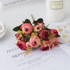 Decorative Flowers & Wreaths 30cm Mini Silk Peony Artificial Bride Bouquet Fake Rose Flores For Wedding Home Party DecorationDecorative