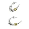 Boucles d'oreilles à clous pour femmes, 1 paire, bijoux européens et américains, mode roman Hip-hop Street machette fil à vent rétro lune pour femmes