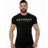 T-shirts pour hommes Chemise à manches courtes en coton pour hommes Gymnases d'été Fitness Bodybuilding T-shirt serré Homme Marque Tees Tops Homme Vêtements d'entraînement décontractés