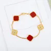Woman Charm Bracelets Four Leaf Clover Designer Van Fashion Luxury Jewelry Women Chain Bracelet fg