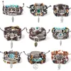 Charm Bracelets Braided Leather Bracelet Hip-Hop Punk DIY-Embellished Multi-Layer Beaded Men's Party Jewelry Accessories