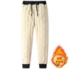 Herenbroek heren winter joggingbroek lambswool warme dikke kasjmier broeken mannen fleece joggers mannelijk waterdicht