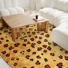 Alfombras Estampado de leopardo Irregular Área grande Sala de estar Alfombra Oro Punto ovalado Diseño retro Dormitorio moderno Alfombra Alfombras Lujo Decorar Hogar IG