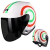 Casques De moto hommes femmes 3/4 demi visage Motocross Motocbike casque Vintage Scooter Jet rétro Cool personnalité capacité De Moto