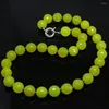 체인 독특한 레몬 제이드 스톤 chalcedony faceted round beads yellow 8 10 12 14mm 아름다운 체인 목걸이 보석 18 인치 B1458