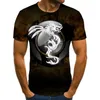Camas de camisetas masculinas Estilo de verão Totem Pterodactyl 3D T-shirt Casual Casual Roupas de mangas curtas Harajuku Moda Design Tops