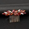 Rhinestone Hair Comb Fashion Insert Combs Gold Plated Bridal Headdress Handgjorda bröllop hårtillbehör för kvinnor flickor