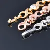 Bracelet KIOOZOL Classique Or Rose Argent Couleur Cristal Bracelet Pour Femmes Bracelets À La Main Accessoires De Mariage Bijoux De Fête 069 XS1