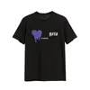 Tasarımcı Pa T Shirt Lüks Marka Giyim Gömlek Sprey Kalp Mektubu Pamuk Kısa Kollu İlkbahar Yaz Gelgit Erkek Kadın Tees 893