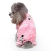 Köpek giyim sevimli 4-bacak sıcak evcil hayvan kıyafeti kıyafetleri pijama poster tulum kış küçük kardan adam desen1