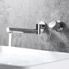 Bathroom Sink Faucets Wall Mounted Brass Basin Faucet Single Handle Mixer Tap Cold Water Bath MaBlack Chrome Set