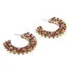 Hoop oorbellen Match-Right Rhinestone for Women Unieke Twisted Big Circle Earring Brinco Statement Fashion Jewelry SP999