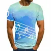 Мужские футболки T 2023 Flame футболка мужская музыка музыка 3D гитара Шайрты повседневная металлическая рубашка
