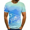 Heren t shirts 2023 vlam t-shirt heren muziek t-shirts 3d gitaar t-shirts casual metalen shirt print gotische anime kleding korte mouw top