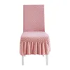 Housses de chaise Couverture universelle tout compris Couleur unie Jupe élastique Style Ménage Table à manger et tabouret monobloc