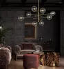 Żyrandolom żyrandol nordycki miedziany czarny metalowy szklany szklany wiszka lampa magiczna fasolka oświetlenie do salonu sypialnia foyer PA0579