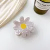 Fermagli per capelli Accessori moda Piccola margherita Tulipano Clip per fiori con strass in acetato Piastra in acido acetico Artiglio per donna Ragazza