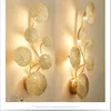 Wandlampen Noordelijke goud Lotus Leaf LED Licht Retro -lamp Roestvrijstalen SCONCE VOOR INDUSTRIËLE DECOR INDELLICHTINGEN