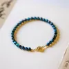 Charm Bracelets Natural Blue Tiger Eyes Stone Beads Beaded For Women Men Handmade Good Luck Bangles Anklet Drop