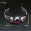 Bracelet Hermosa bijoux mystique Topazz verre dichroïque couleur argent arrivée de mode ouvert pour les femmes 20234580BangleBangle