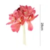 Dekorativa blommor konstgjorda bukett icke-blekning inte visnar realistiska sex gren simulering fjäril orkidéblommor arrangemang hemförsörjning