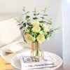 Decoratieve bloemen eucalyptus verlaat pioenje bouquet fleur artificielle decoratie mariage maison chambre kunstmatige nep