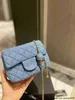 qwertyui879 Designer Bag Denim Blue Small Bag Tote Bag Womens Luxury Square Fat Little Golden Ball Little Fragrance Diamond Chain Shoulder Bags