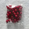 Decorative Flowers Fake Fruit Pomegranate Artificial Red Holly Berry Christmas Diy Flower For Wedding Vase Decoration