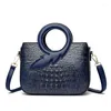 Sacs de soirée Vintage Crocodile En Cuir Épaule Sac À Bandoulière Pour Femmes 2023 De Luxe Dames Messenger Sac À Main Designer Femme Fourre-Tout Sac A Main