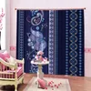Rideau bleu foncé motif bohème rétro Style ethnique demi rideaux occultants grande fenêtre chambre intérieur tissu fleurs