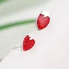 Studörhängen 925 Sterling Silver Emamel Strawberry for Women Girl Gift Jewelry Pendientes Boucle D Oreille EH716