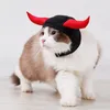 Dog Apparel Trsnser Hat Pet Cat Puppy Cattle Horn Black Decoration Accessories Turban Casquette Chien 19Mer21 P35