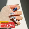 False Nails 24pcs 가짜 웨어러블 프레스 제곱 머리 발레리나 매니큐어 풀 커버 완성 된 손톱 분리장