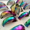 Wedding Rings Wholesale Bulk Lots 50/100PCS Colorful Men Women 6mm Charm Stainless Steel Band Party Rasale Jewelry Gift Favor