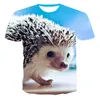 Herr t-skjortor 2023 Trend Fashion 3D Printing Hedgehog Mönster Bekväm och snabbtorkande casual t-shirt toppar män kvinnor