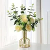 Decoratieve bloemen eucalyptus verlaat pioenje bouquet fleur artificielle decoratie mariage maison chambre kunstmatige nep