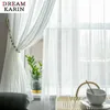 Tenda DK Modern Luxury Tulle bianco per soggiorno Camera da letto Finestra Jacquard Tende trasparenti Decorazioni per la casa Tende su misura