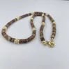 Chaînes bijoux en perles africaines collier de surf pour hommes cadeaux coquille de noix de coco naturelle en bois plage Turquoise