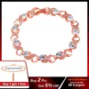 Bracelet KIOOZOL Classique Or Rose Argent Couleur Cristal Bracelet Pour Femmes Bracelets À La Main Accessoires De Mariage Bijoux De Fête 069 XS1