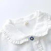 Damenblusen Bebobsons Damen Weiß Bluse Original Niche Design Damen Shirt Tops Langarm Baumwolle Blumenstickerei Die Spitze Lose