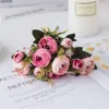 Decorative Flowers & Wreaths 30cm Mini Silk Peony Artificial Bride Bouquet Fake Rose Flores For Wedding Home Party DecorationDecorative