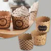 Bakeware Tools 50 Small Kraft Paper Cups Machine Made Cupcakes Heat Resistant Ovens Baking Trays