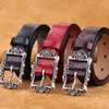 Pasy moda designerka kobiety wytłaczane pu stop alloy burkle beltbeltsbelts