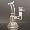 Küçük mini cam beher bongs nargile mobius stereo matris yağ kuleleri cam bonglar su boruları geri dönüştürücü buz yakalayıcı dab teçhizatları 14mm erkek cam yağ brülör boruları