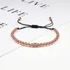 Strang Luxus Charm Armband Trendy Schwarz CZ Würfel Würfel Perlen Handmade Weave Seil BraceletsBangles Schmuck Geschenk für Frauen Männer