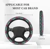 Steering Wheel Covers Tribal Pattern Cover Auto Parts Ethnic Ornament With Triangles Rhombuses And Stripes Rough Edges Shapes 15 Inch