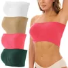 Camisetas sin mangas para mujer, Tops cortos fluidos para mujer, 4 piezas, sujetadores deportivos, sujetador sin tirantes, Top de tubo acolchado, Top elástico para Yoga y Fitness