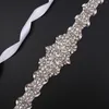 Wedding Sashes NZUK Hand-made Rhinestones Pearl Bridal Belt Silver Crystal Sash Beaded Appliqued For Dress