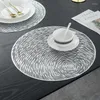 Tapis de table rond creux napperon Restaurant PVC décoration tapis de repas romantique Anti-ligne à manger Steak plaque Pad 6 pièces 4 pièces
