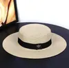 Chapeaux à larges bords Casquette Soleil Petite Abeille Chapeau de Paille Chapeau ajusté Européen et Américain Rétro Or Tressé Femme Crème Solaire Lâche Pare-Soleil Casquette Plate Visières